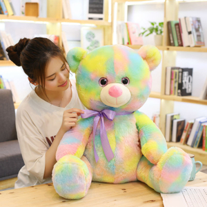 45/60 cm Decent Beanie Boos Rainbow Bear Plush Toy Stuffed Animal Teddy bear Bed Toy For Children's Gift