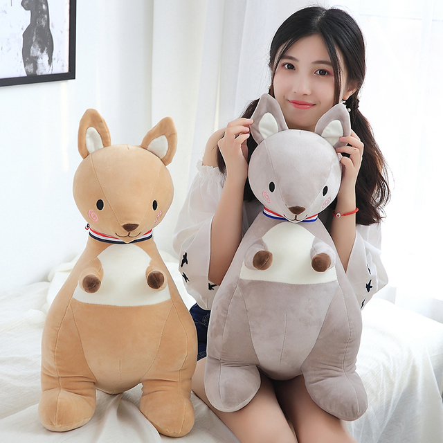 65 cm Soft Kangaroo Plush Toy Stuffed Animal Kangaroo Plush Soft Placating Toys Brand For Children's Bed Toy