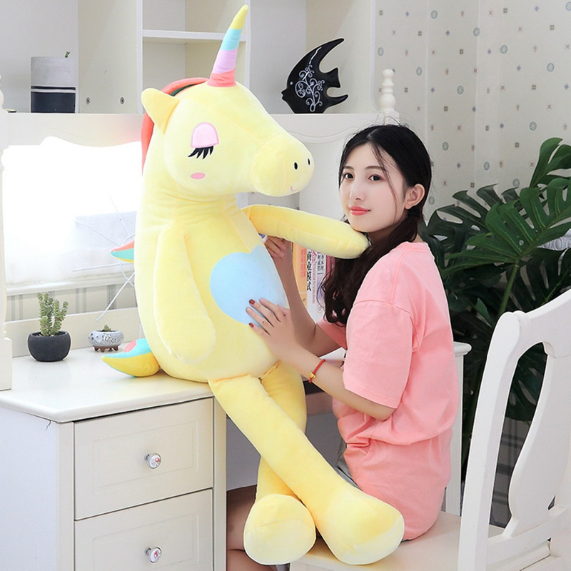 110/140 cm Soft Rainbow Unicorn Plush Toy Adorable Plush Unicorn Stuffed Animal Unicorn Plush Toys For Children