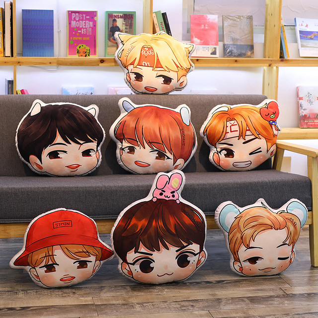 Bangtan Boys BTS bt21 EXO Adorable Pillow Plush Toy Stuffed Soft Cushion Bulletproof Boy Scouts Toys for Supptors