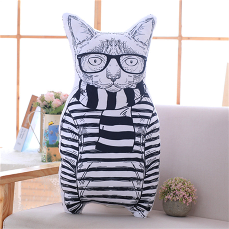 60 cm Nordic Style Stuffed Animal Dog Cat Pig Plush Toy Cushion Soft Stuffed Cute Animal Pillow