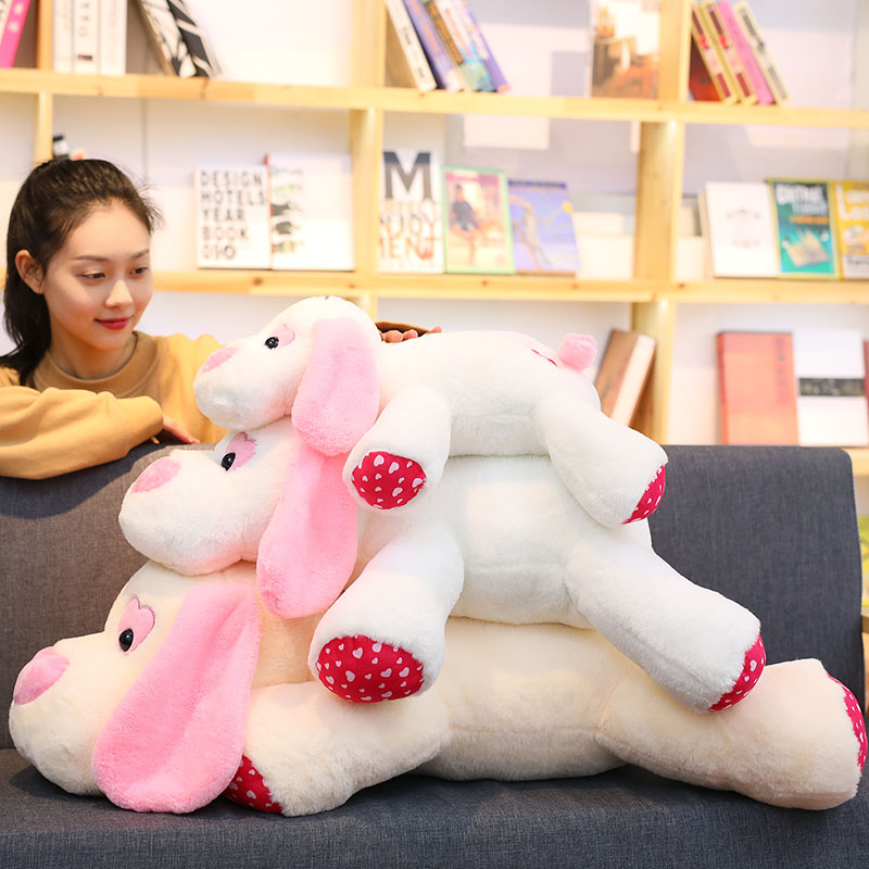 100 cm Soft Cupid Dog Plush Toy Plump Body Adorable Love Heart Dog Cushion Stuffed Doll Pillow For Kids Or Lover's Gift