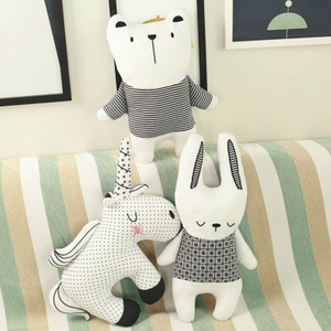 Cartoon Plush Unicorn Rabbit Bear Stuffed Animal Toy Cushion Pillow For Children Wholesale Drop Shipping Available