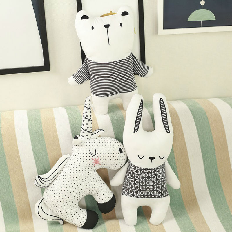 Cartoon Plush Unicorn Rabbit Bear Stuffed Animal Toy Cushion Pillow For Children Wholesale Drop Shipping Available