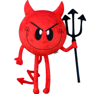 Emoji Emotion Soft Red Trident Devil Plush Toys Stuffed Devil Cushion Decent Bed Toys For Children's Gift